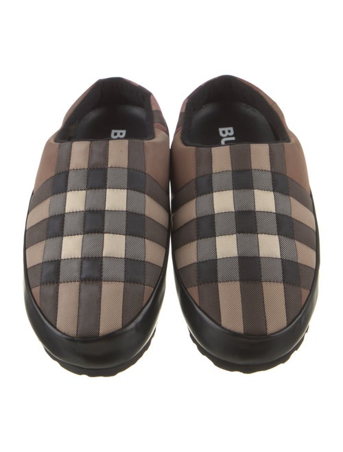 Burberry Nylon Plaid Print Slippers