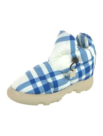 Burberry Plaid Print Hiking Boots