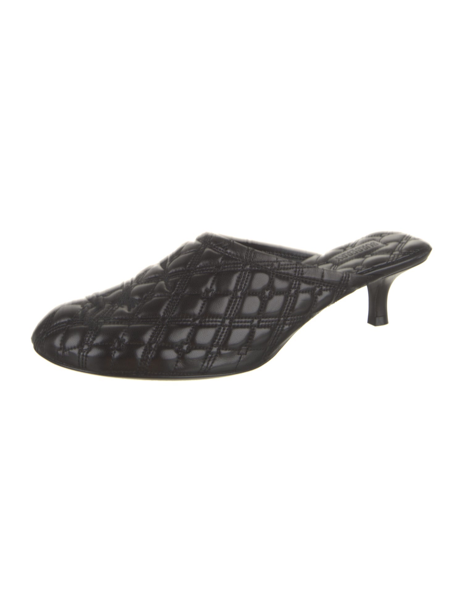 Burberry Leather Embroidered Accent Mules w/ Tags