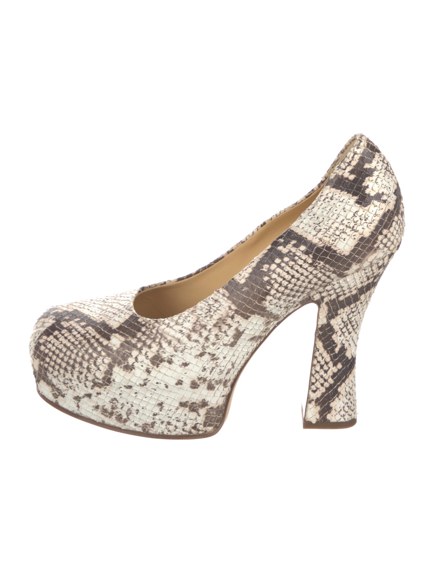 Burberry Embossed Leather Animal Print Pumps