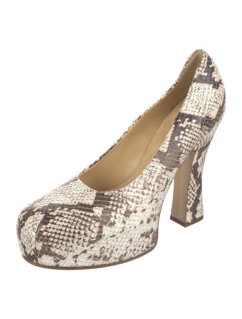 Burberry Embossed Leather Animal Print Pumps