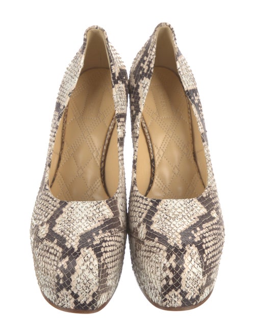Burberry Embossed Leather Animal Print Pumps