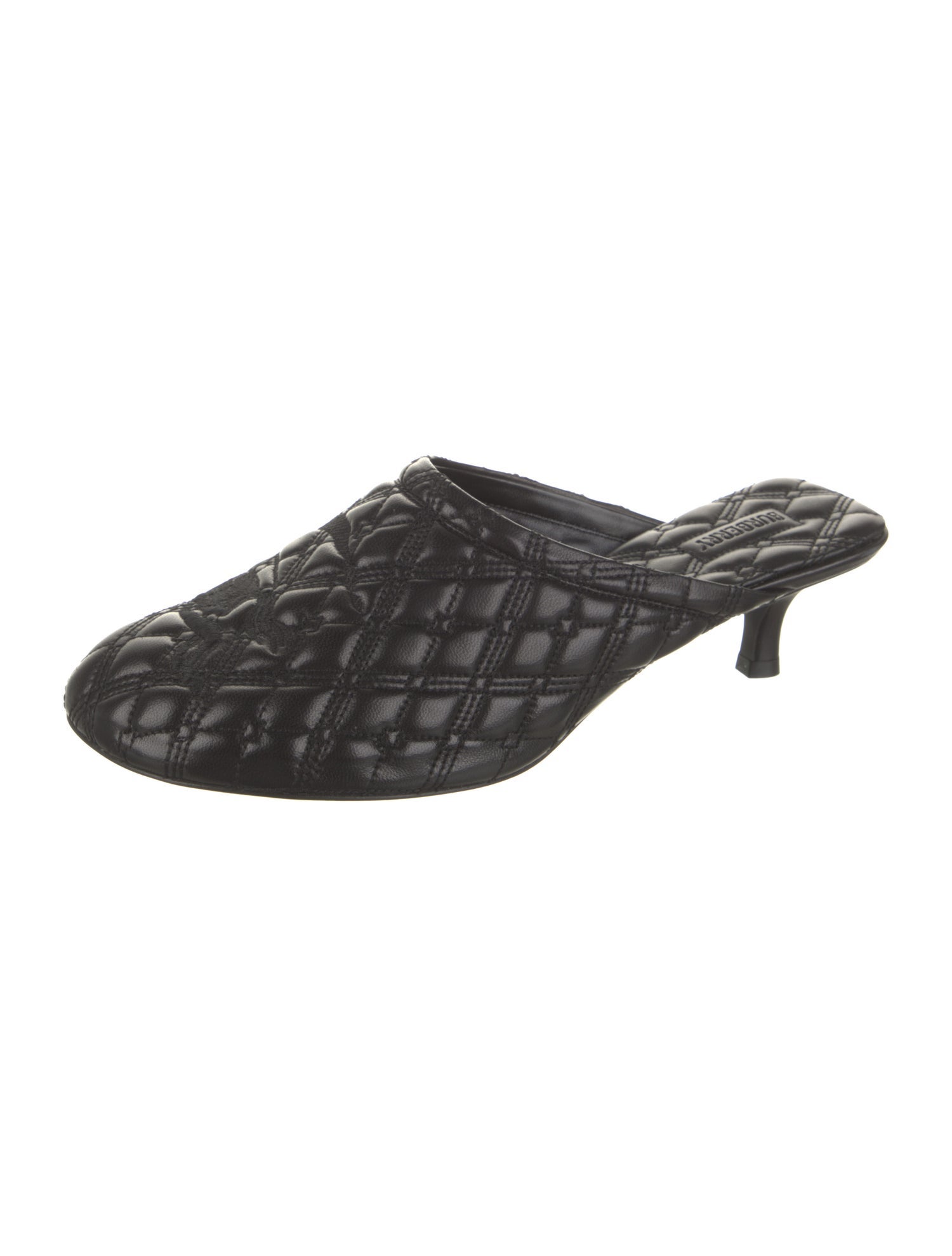 Burberry Leather Embroidered Accent Mules w/ Tags