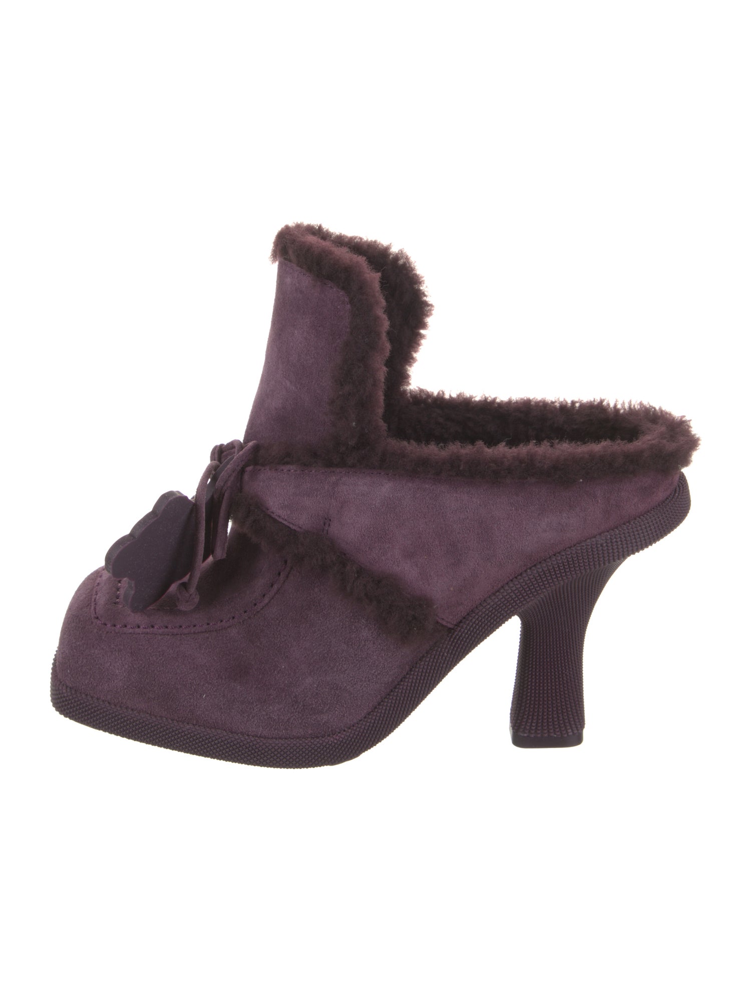 Burberry Suede Floral Print Mules