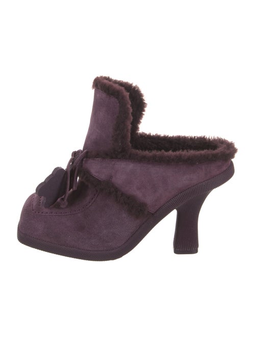 Burberry Suede Floral Print Mules