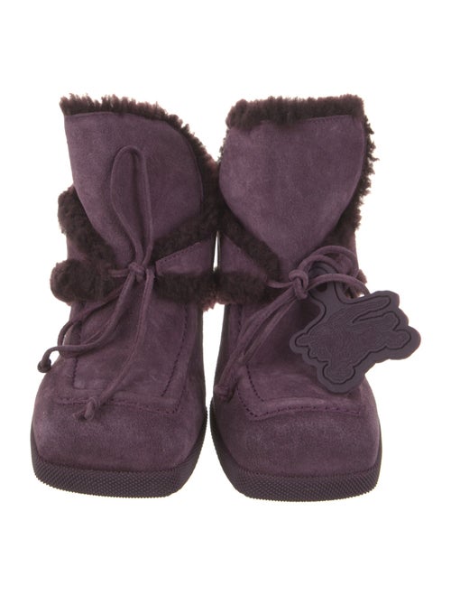 Burberry Suede Floral Print Mules