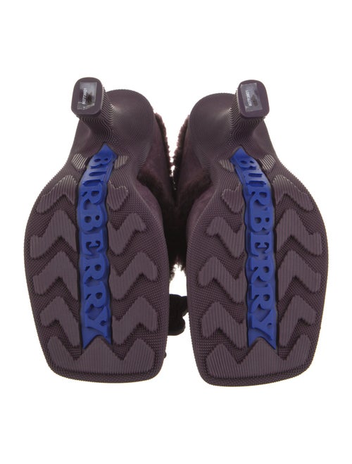 Burberry Suede Floral Print Mules