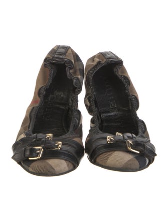Burberry House Check Pattern Canvas Ballet Flats