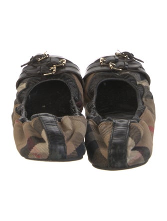 Burberry House Check Pattern Canvas Ballet Flats