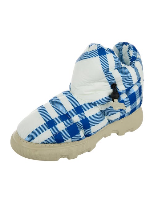 Burberry Nylon Plaid Print Boots