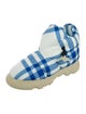 Burberry Nylon Plaid Print Boots