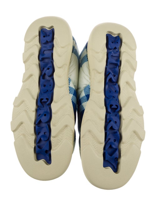 Burberry Nylon Plaid Print Boots