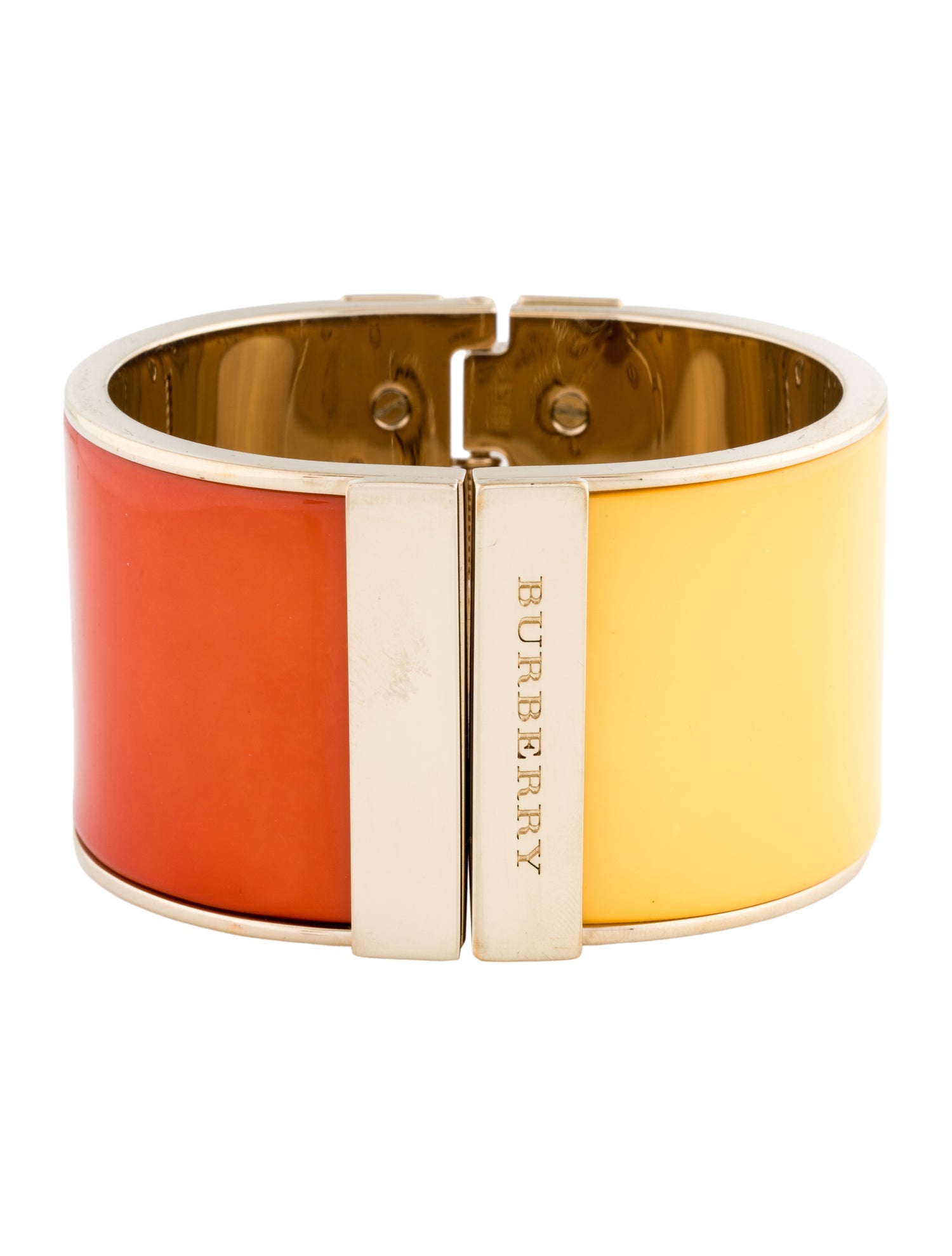 Burberry Enamel Hinged Cuff Bracelet