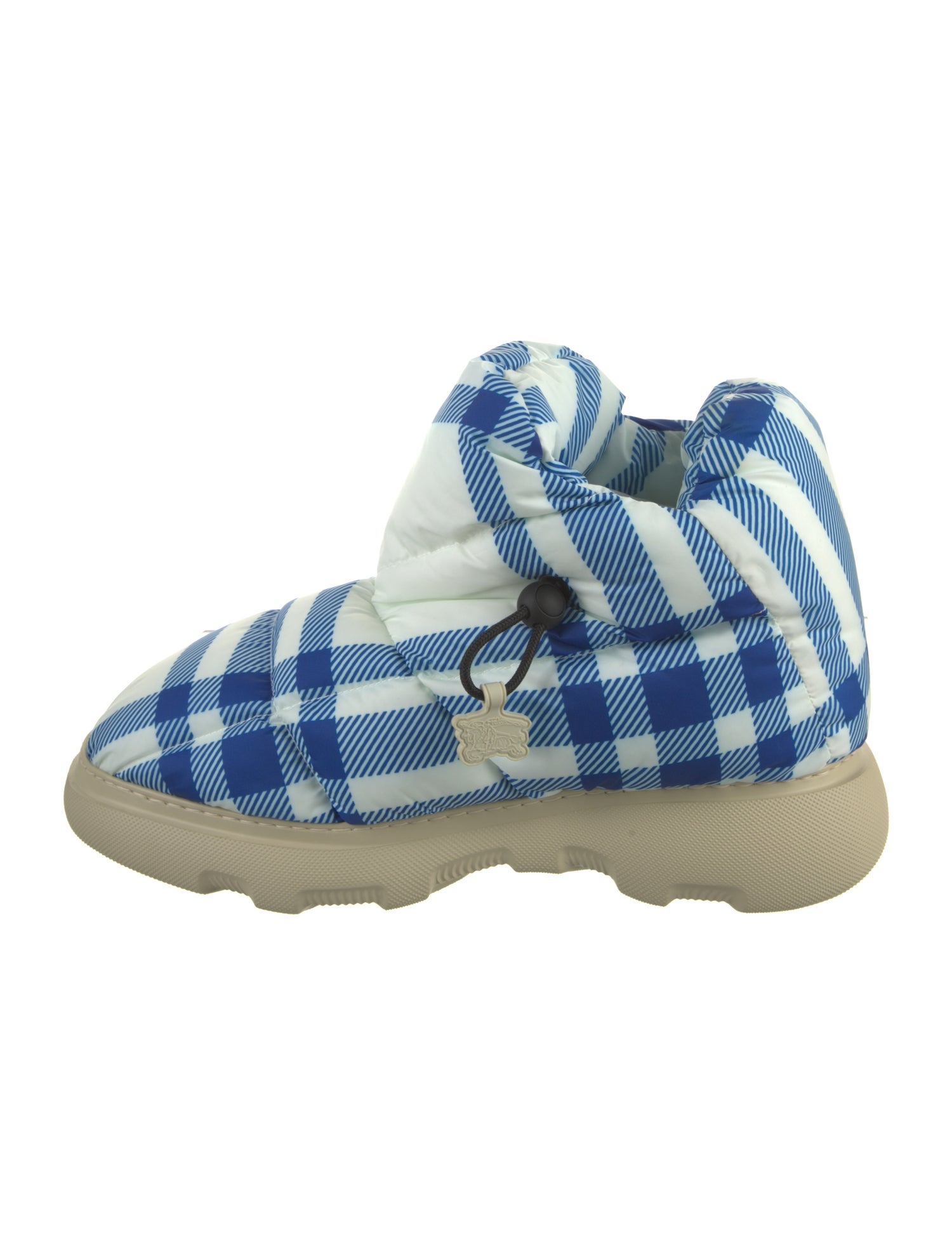 Burberry Nylon Plaid Print Boots w/ Tags