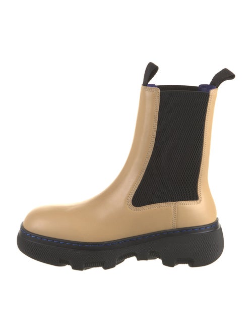 Burberry Leather Colorblock Pattern Chelsea Boots