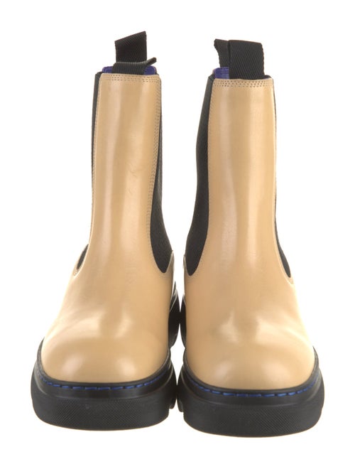 Burberry Leather Colorblock Pattern Chelsea Boots