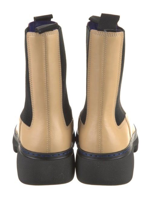 Burberry Leather Colorblock Pattern Chelsea Boots