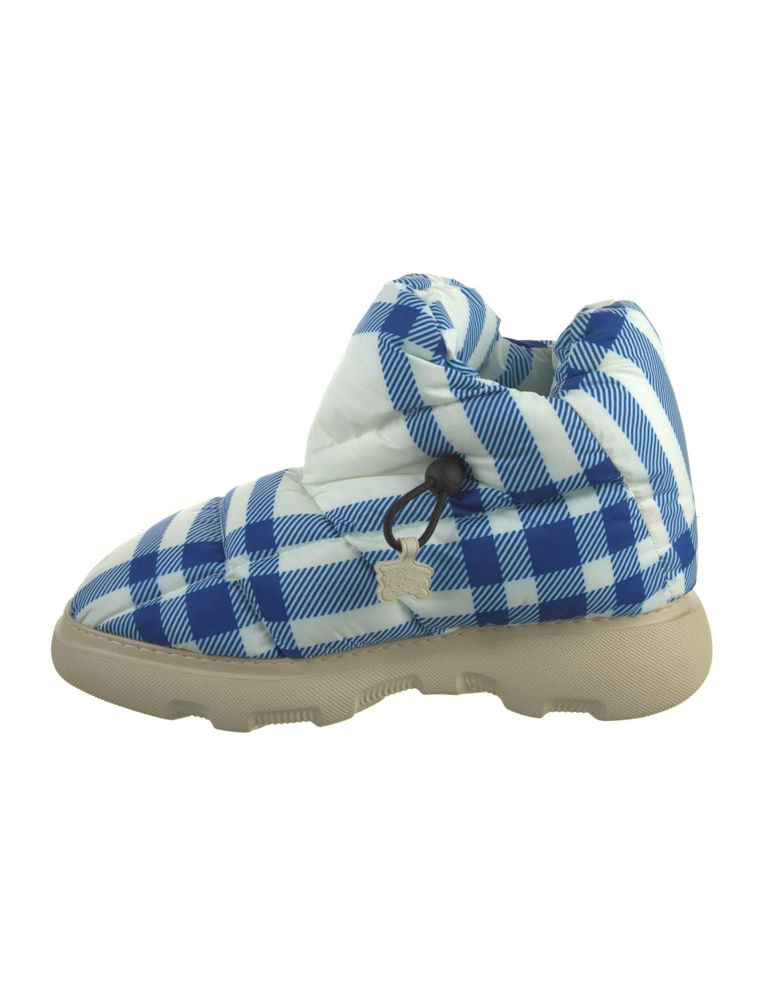 Burberry Nylon Plaid Print Boots w/ Tags