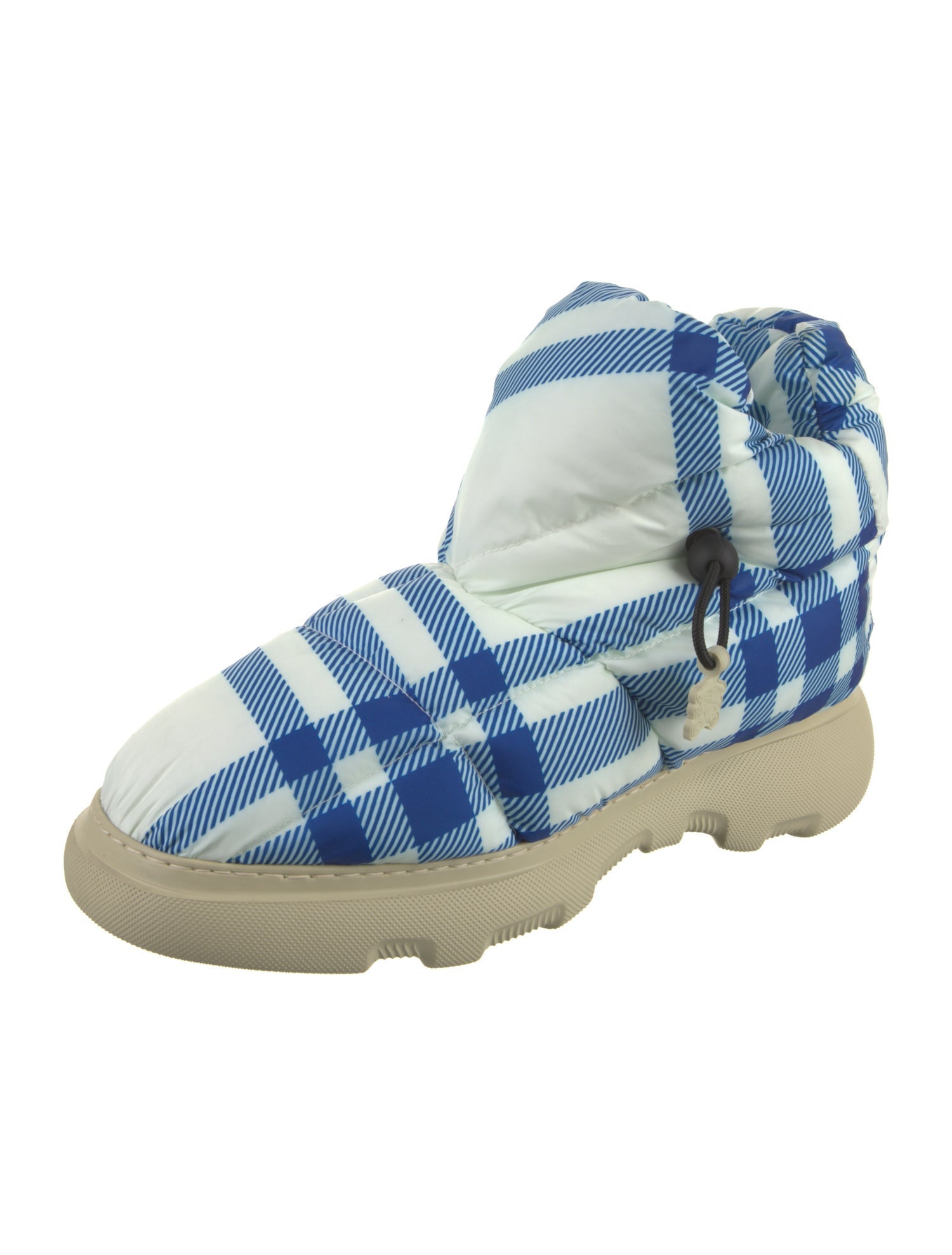 Burberry Nylon Plaid Print Boots w/ Tags