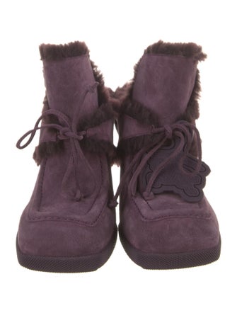 Burberry Shearling Printed Mules