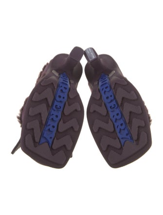 Burberry Shearling Printed Mules