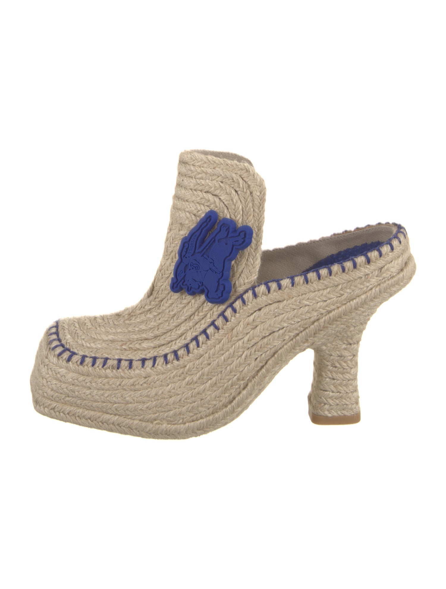 Burberry Jute Printed Mules