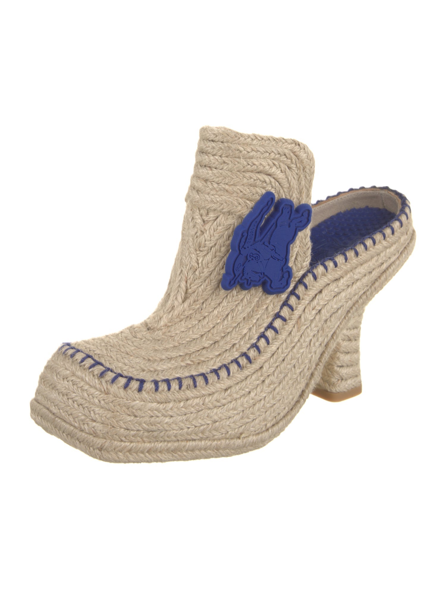 Burberry Jute Printed Mules