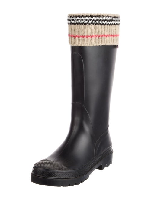 Burberry Nova Check Pattern Rubber Rain Boots