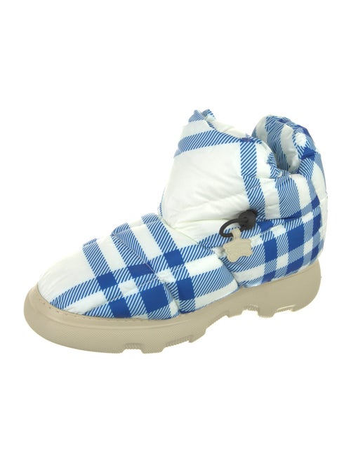Burberry Nylon Plaid Print Hiking Boots