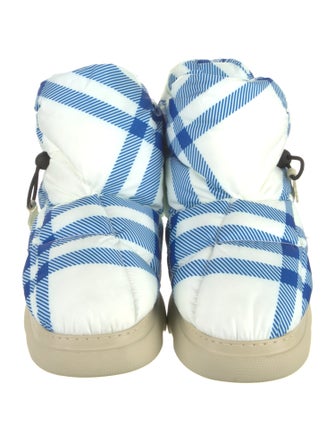 Burberry Nylon Plaid Print Hiking Boots
