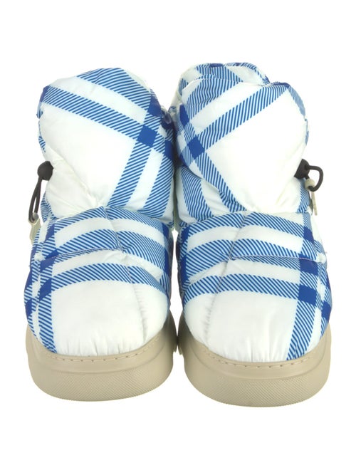 Burberry Nylon Plaid Print Hiking Boots
