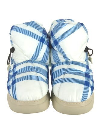 Burberry Nylon Plaid Print Hiking Boots