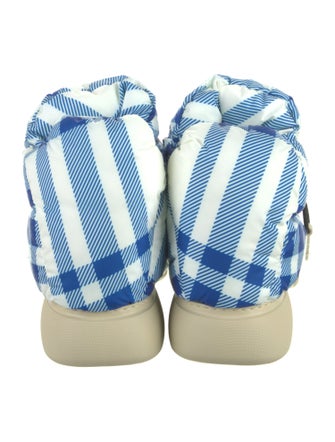 Burberry Nylon Plaid Print Hiking Boots