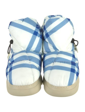 Burberry Nylon Plaid Print Hiking Boots