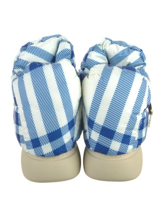 Burberry Nylon Plaid Print Hiking Boots