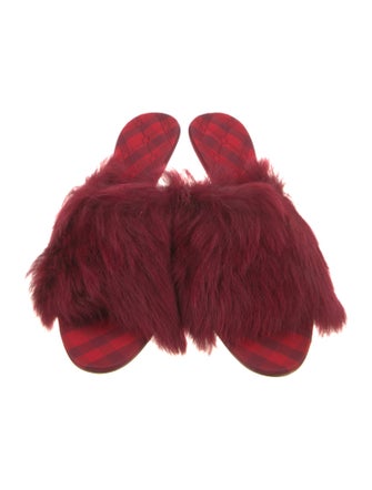 Burberry Faux Fur Slides
