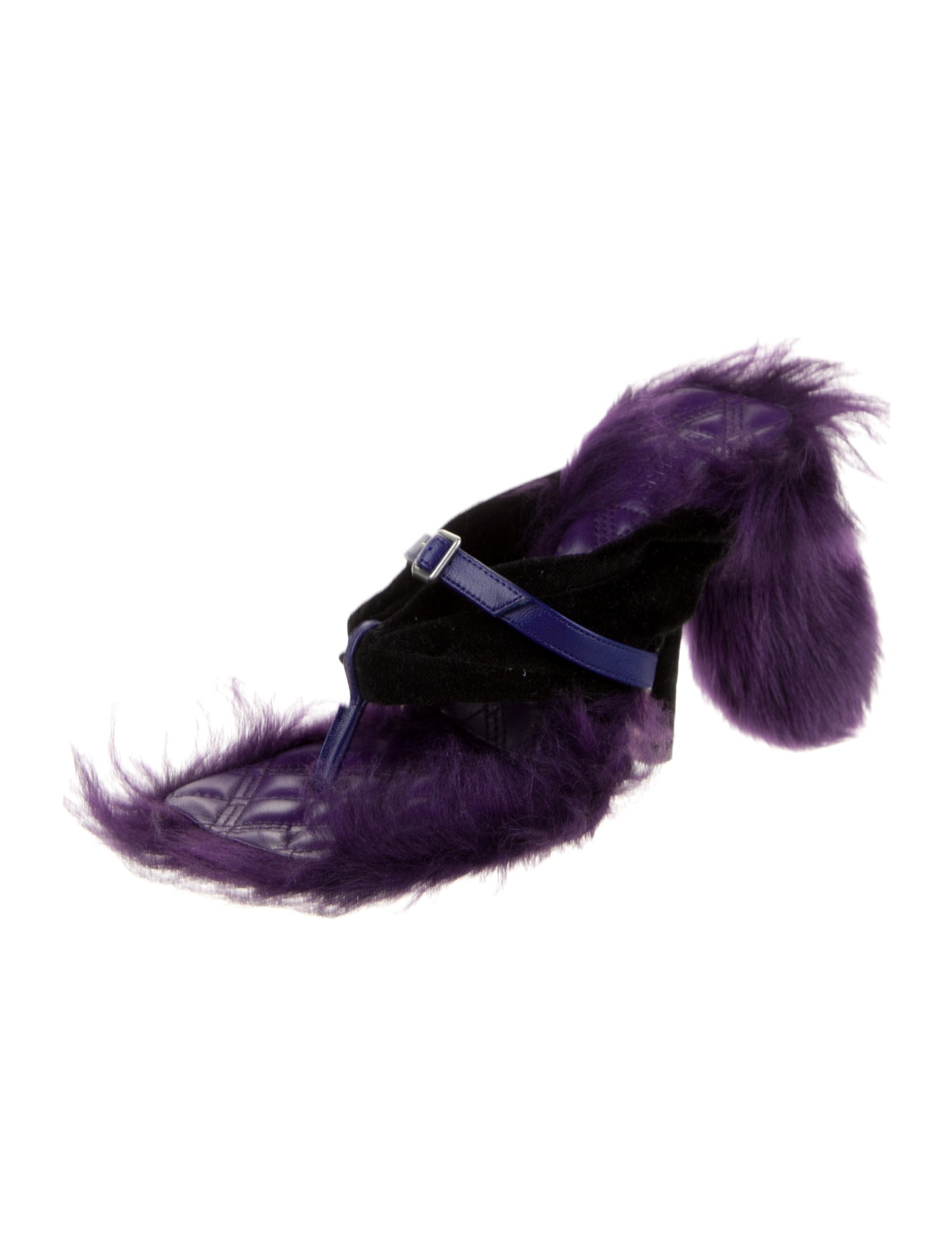 Burberry Fur Slingback Sandals