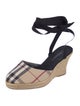Burberry Nova Check Pattern Canvas Slingback Pumps