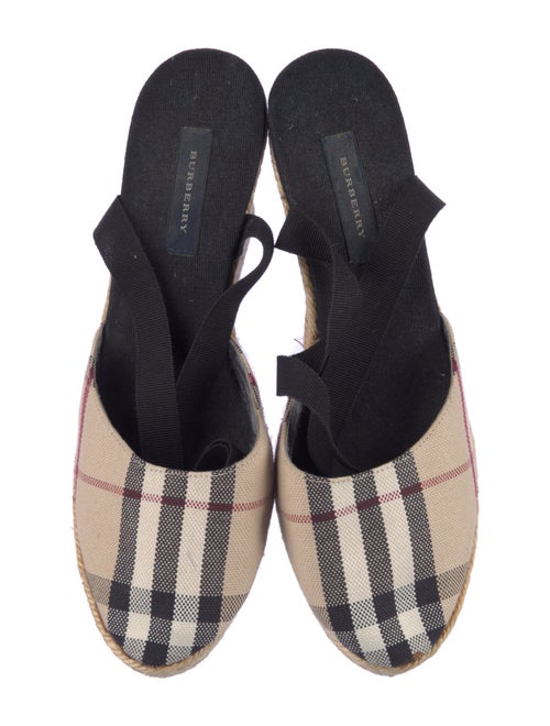 Burberry Nova Check Pattern Canvas Slingback Pumps