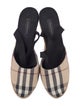 Burberry Nova Check Pattern Canvas Slingback Pumps