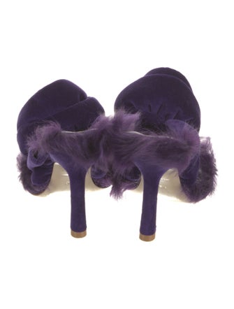 Burberry Velvet Slingback Sandals