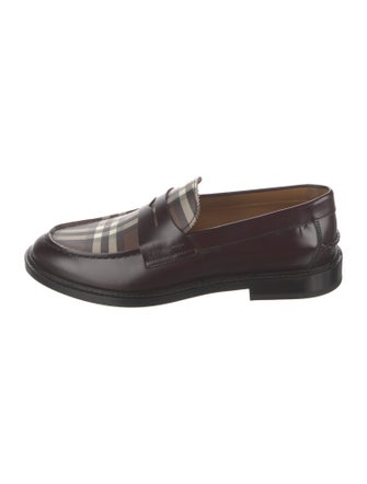 Burberry Leather Printed Loafers