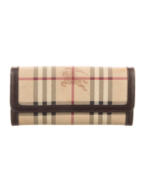 Burberry Haymarket Check Pattern Printed Continental Wallet