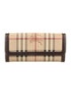 Burberry Haymarket Check Pattern Printed Continental Wallet