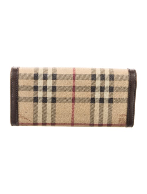 Burberry Haymarket Check Pattern Printed Continental Wallet