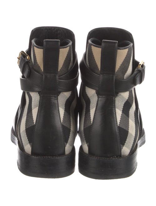 Burberry House Check Pattern Leather Chelsea Boots