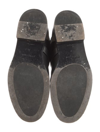 Burberry House Check Pattern Leather Chelsea Boots