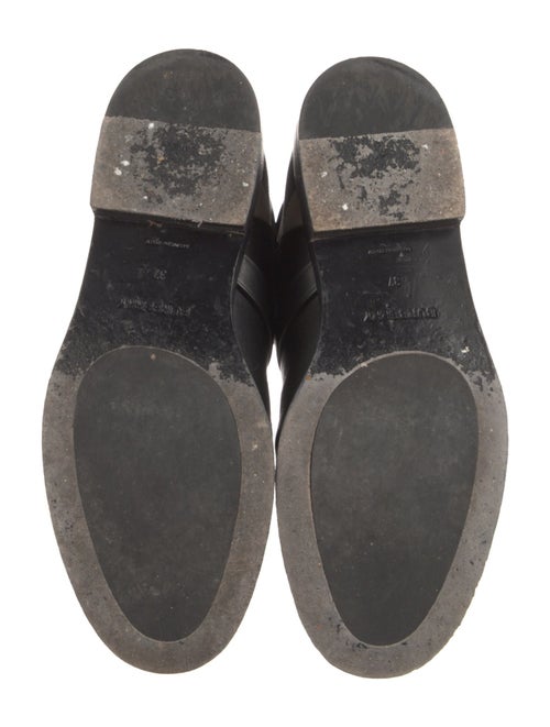 Burberry House Check Pattern Leather Chelsea Boots