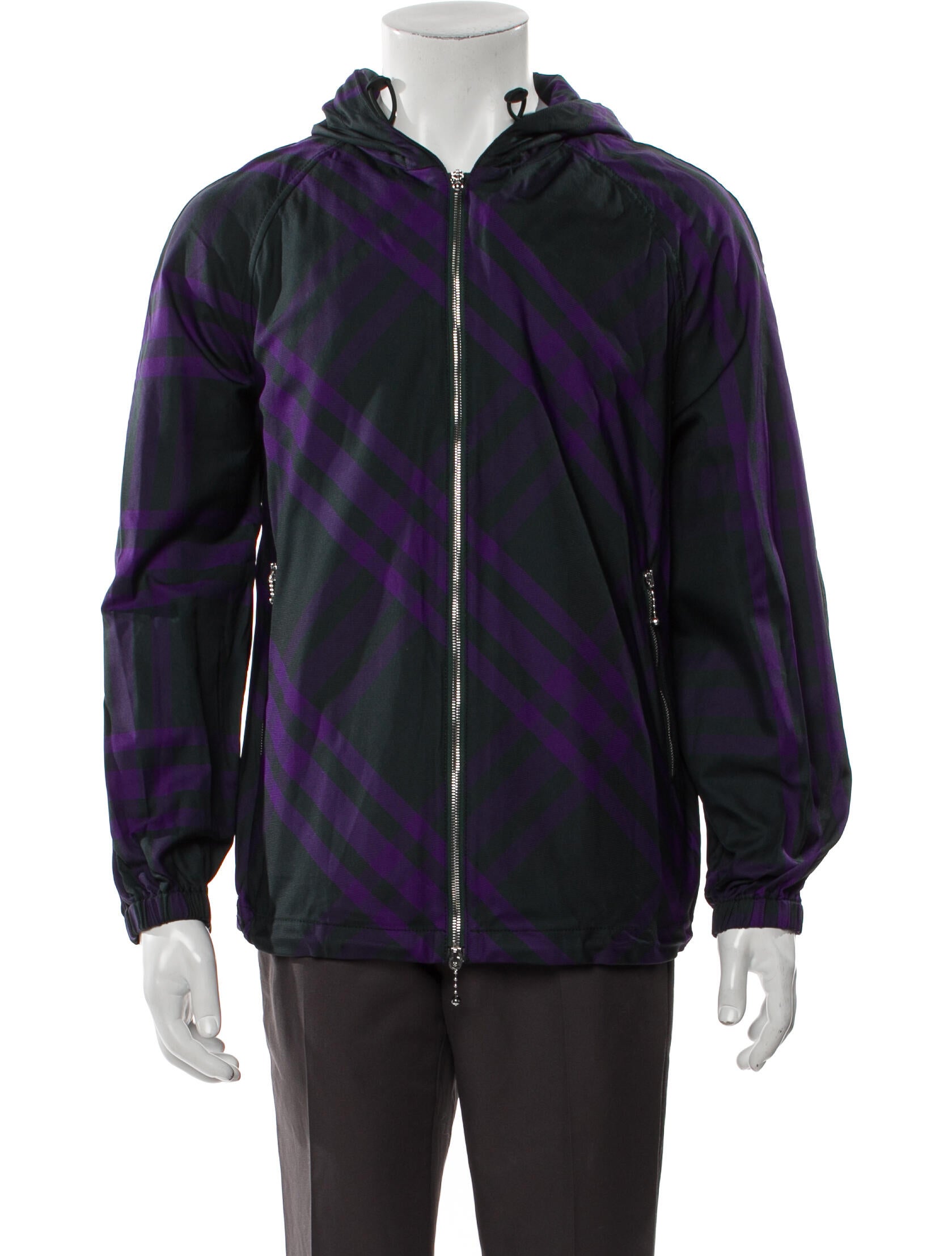 Burberry Plaid Print Windbreaker