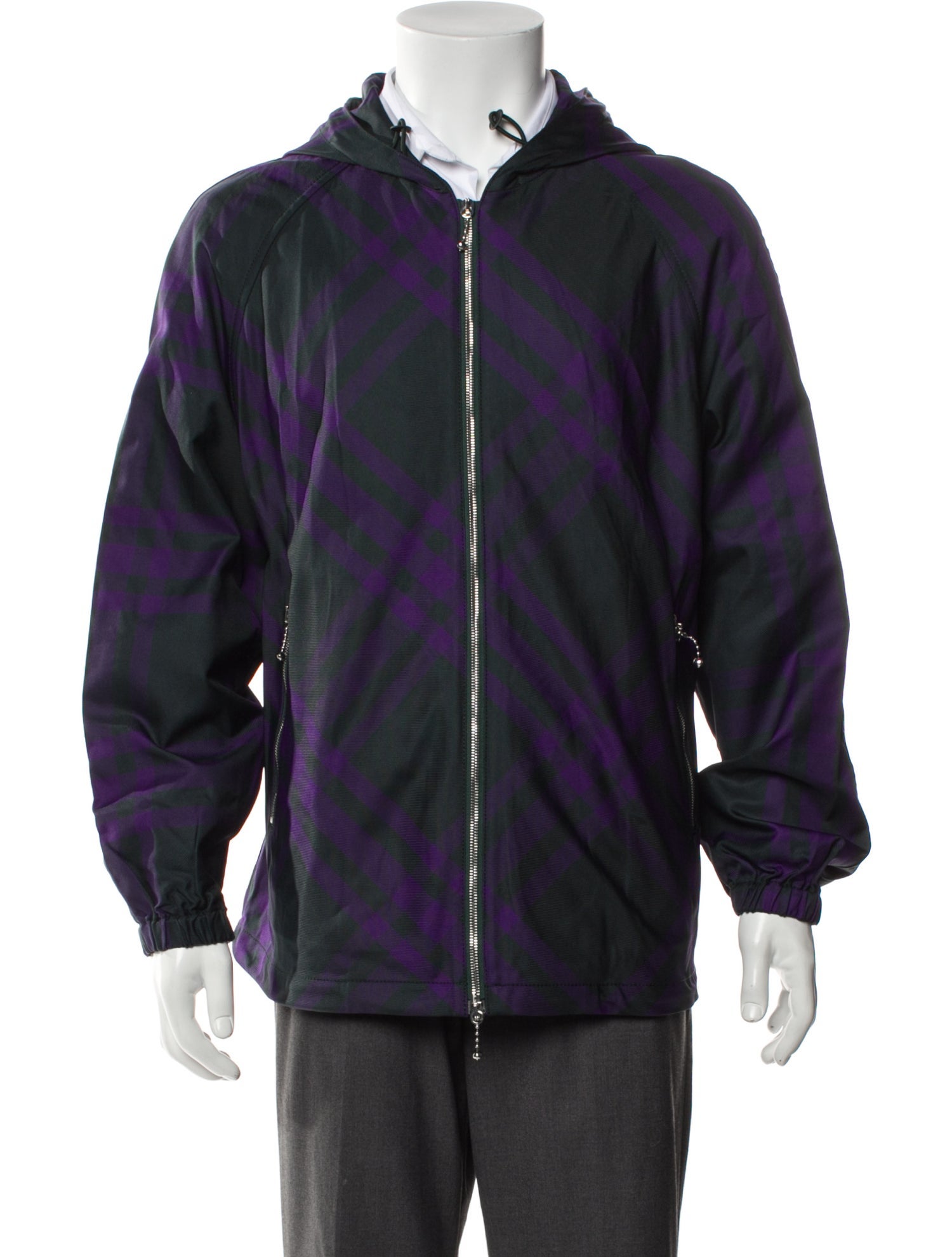 Burberry Plaid Print Windbreaker